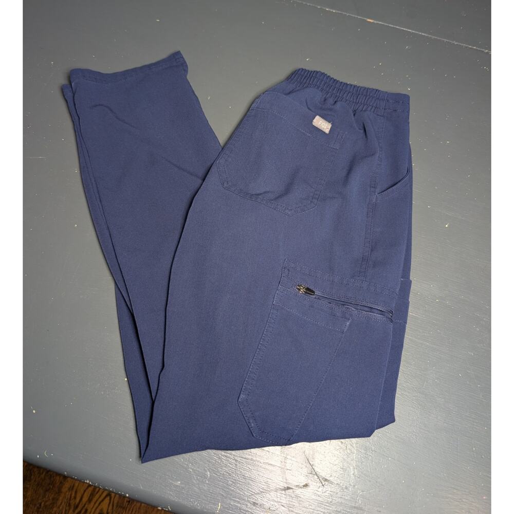 FIGS Technical Collection Navy Blue Scrub Pants XS Polyester Rayon Spandex